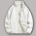 Women’s loose, close-fitting fleece zip jacket, casual warm stand-collar outerwear with deep pockets, suitable for autumn and winter