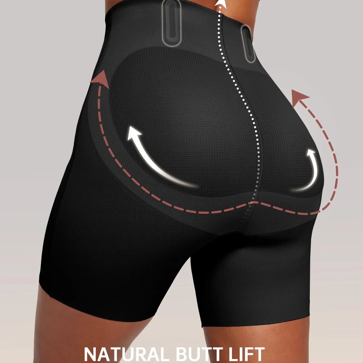 Tummy Control Shapewear Shorts Black High Waist
