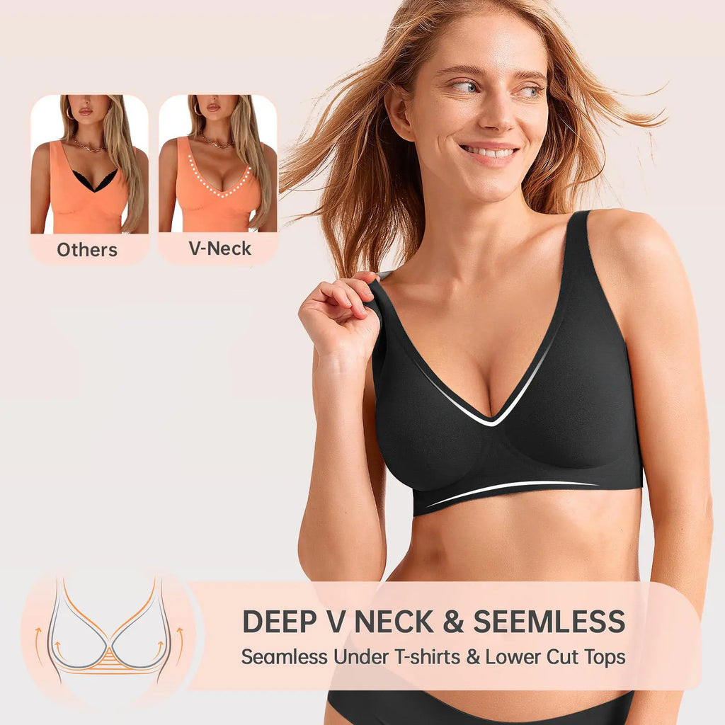 Jelly Bra Polka Dots Deep V Wireless Bra