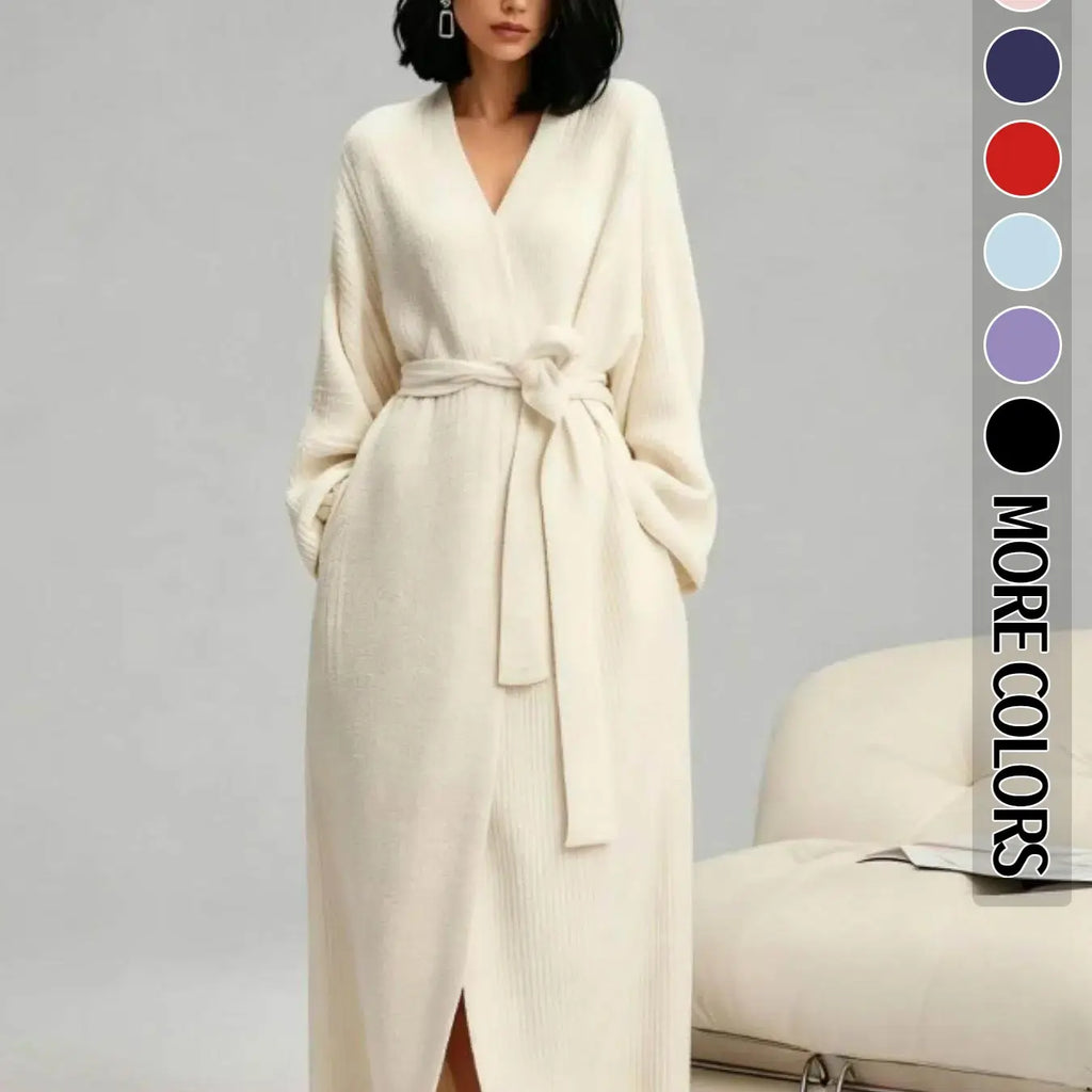 Women's Double-Sided Fleece Long Plush Robe
