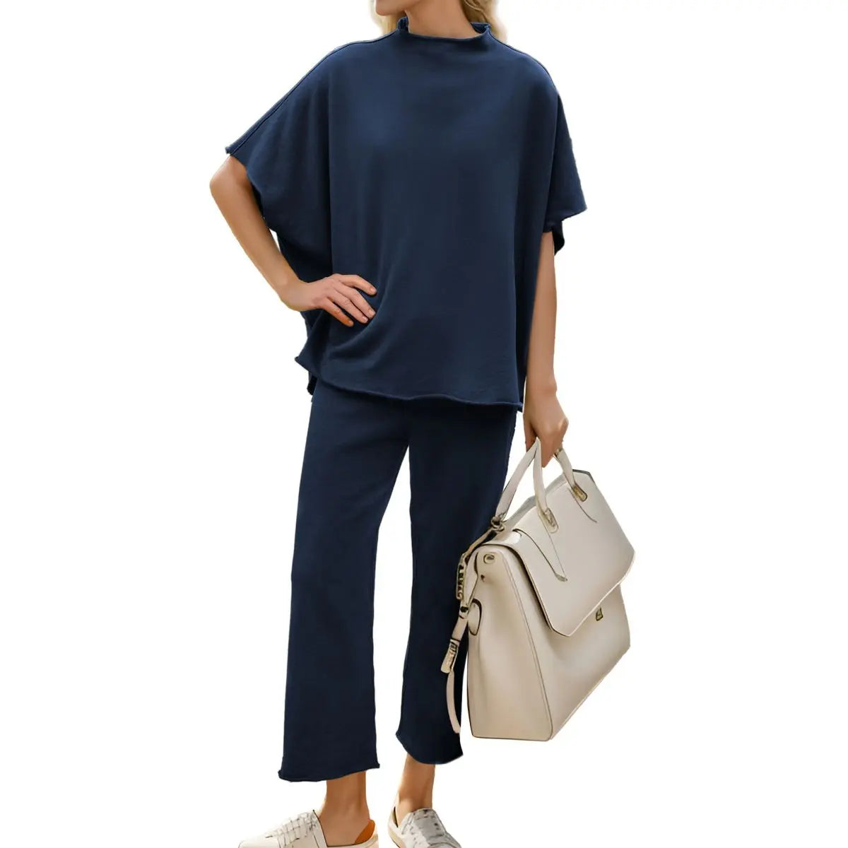 Womens Casual Two Piece Loungewear Set Wide Leg