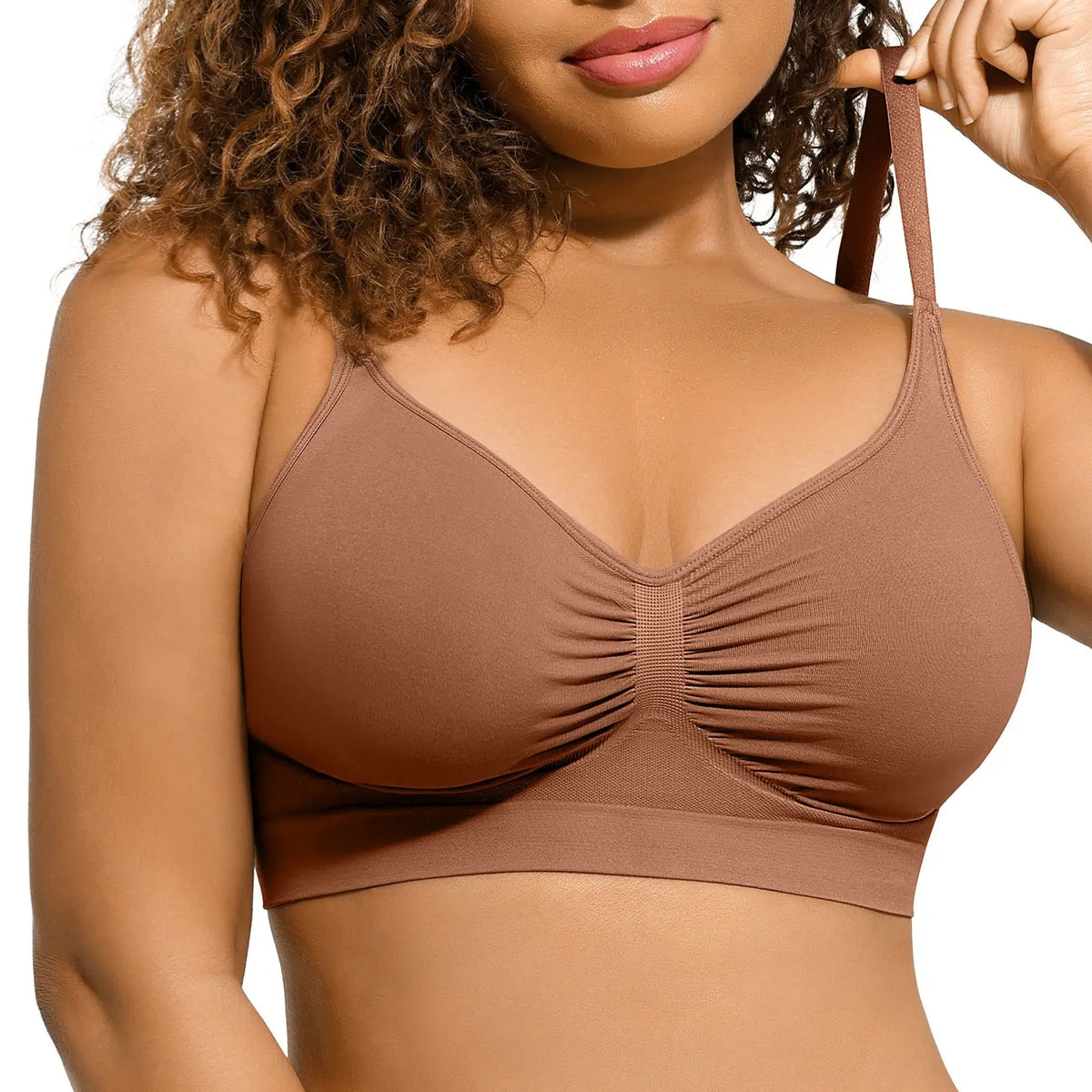 Women's Wireless Bra Comfort Bralettes No Underwire Unlined Cami Bra Seamless Tshirt Bras Sports Bra Bralette Basic Comfortable Fit Womenswear Everyday Up to 44DD Summervibes