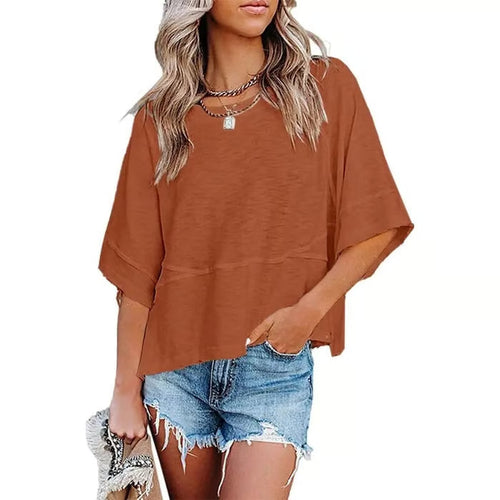 New Arrivals! ☀️ Women's Summer Casual Crewneck Batwing Top – Loose Fit, Cute & Breezy 🌸