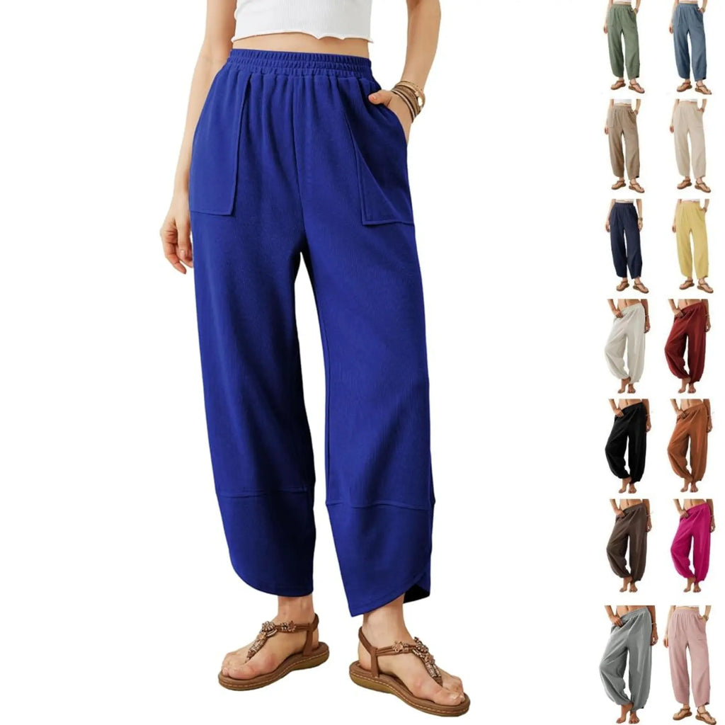 Women’s Baggy Wide Leg Pants Casual Lounge Palazzo Trousers Summer Style