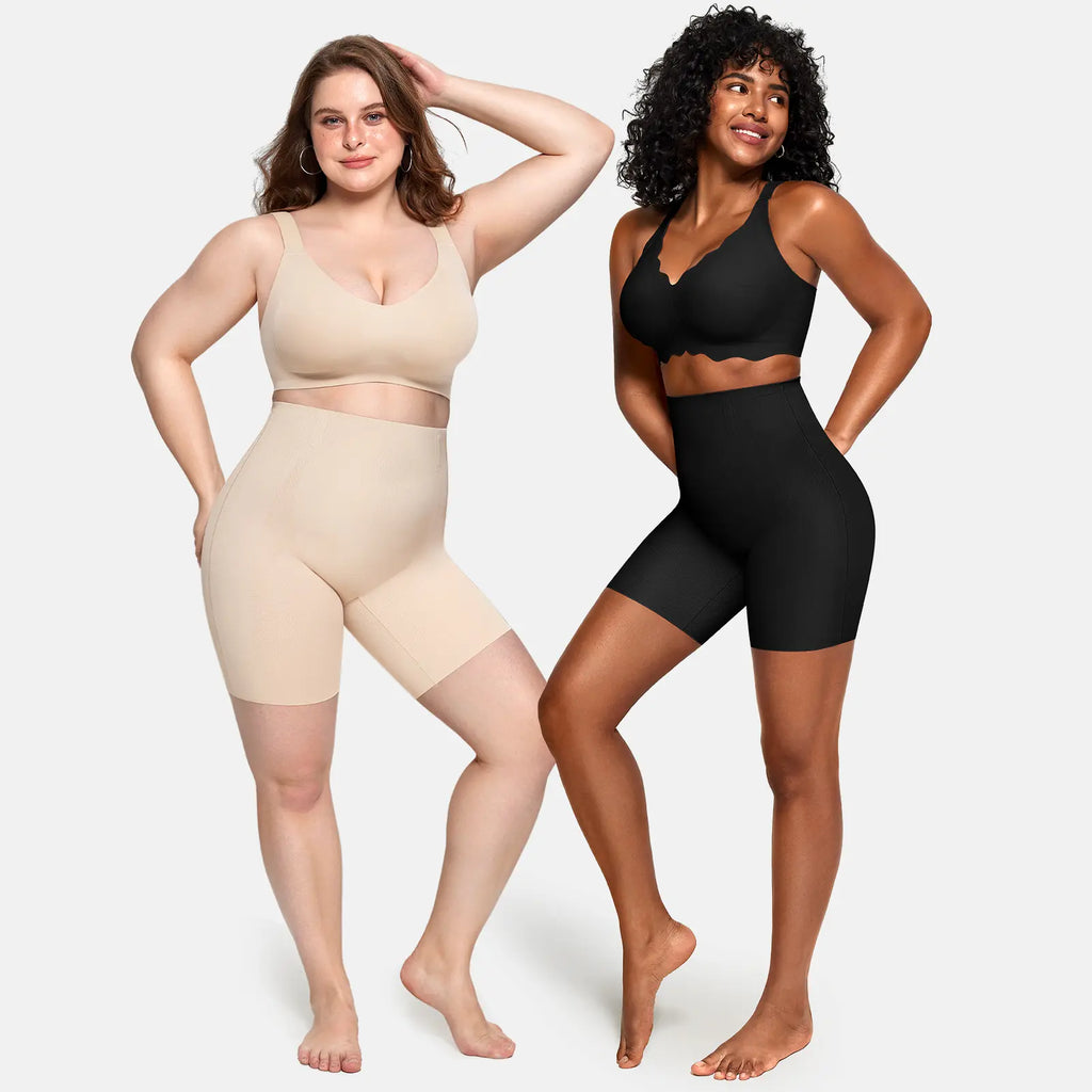 Tummy Control Shapewear Shorts Black High Waist