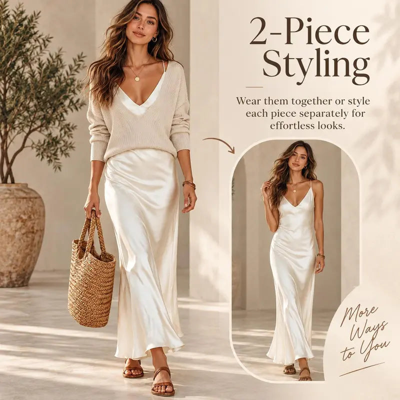 Womens 2 Piece Knit Sweater Dress Set