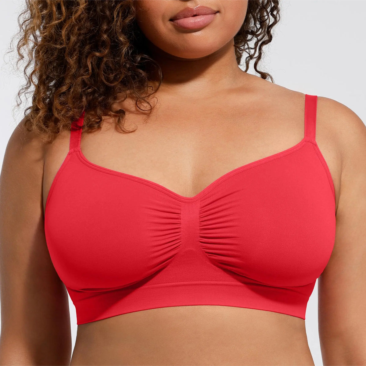 Women's Wireless Bra Comfort Bralettes No Underwire Unlined Cami Bra Seamless Tshirt Bras Sports Bra Bralette Basic Comfortable Fit Womenswear Everyday Up to 44DD Summervibes