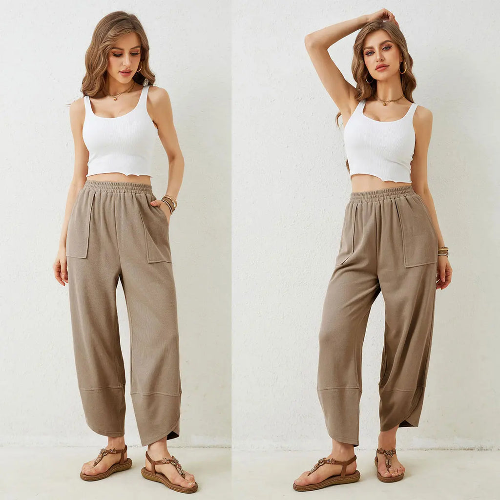 Women’s Baggy Wide Leg Pants Casual Lounge Palazzo Trousers Summer Style