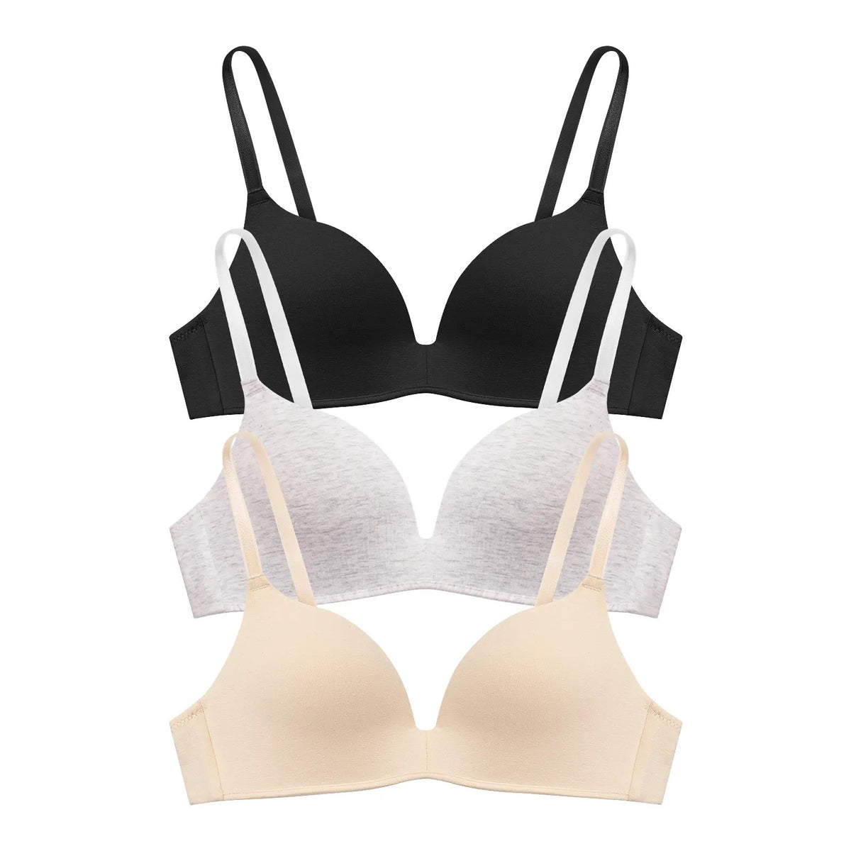 3 Pieces Wireless T Shirt Bras for Women