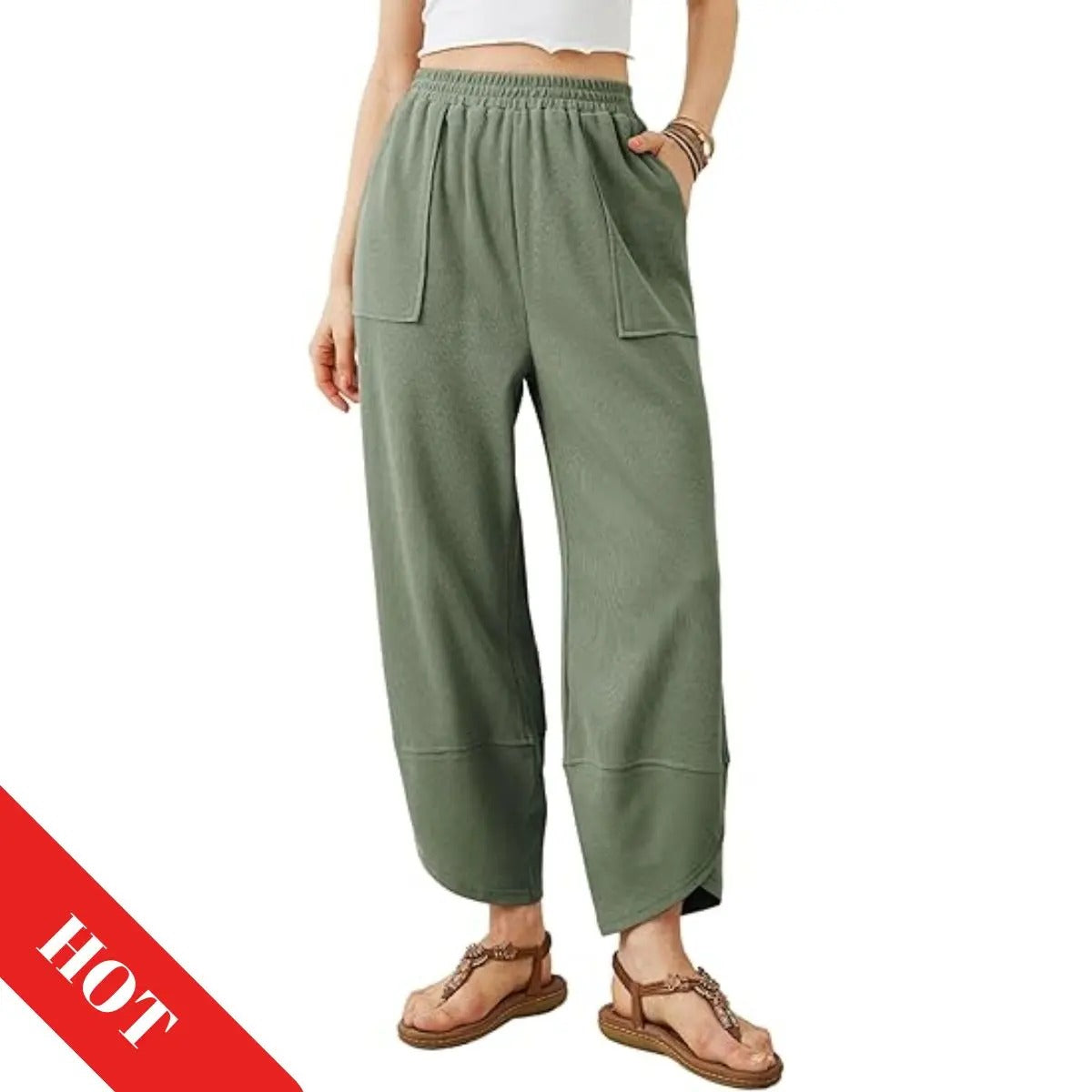 Women’s Baggy Wide Leg Pants Casual Lounge Palazzo Trousers Summer Style