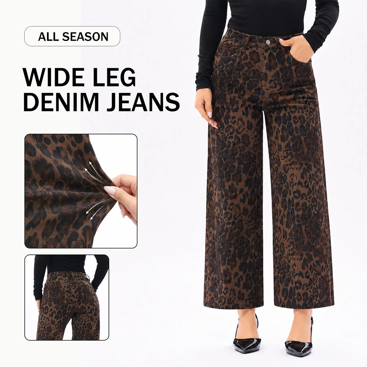 Wide Leg Raw Hem Jeans