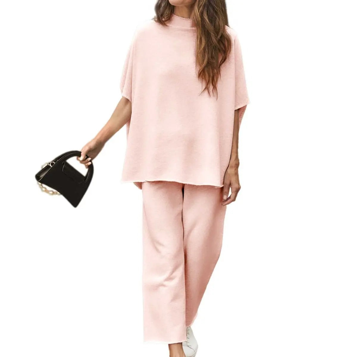 Womens Casual Two Piece Loungewear Set Wide Leg