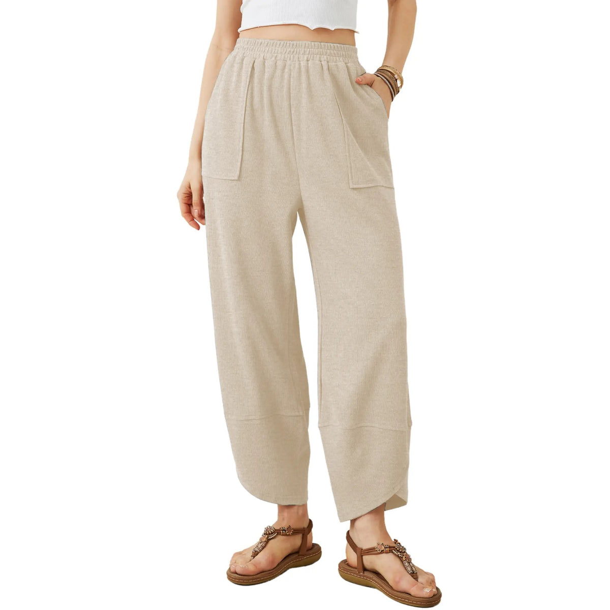 Women’s Baggy Wide Leg Pants Casual Lounge Palazzo Trousers Summer Style