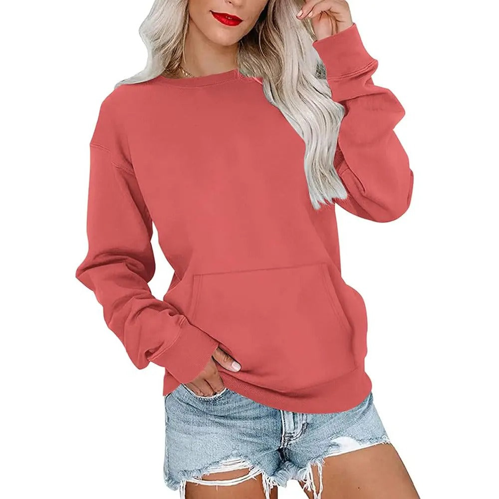 Sweat-shirt oversize à col rond pour femme