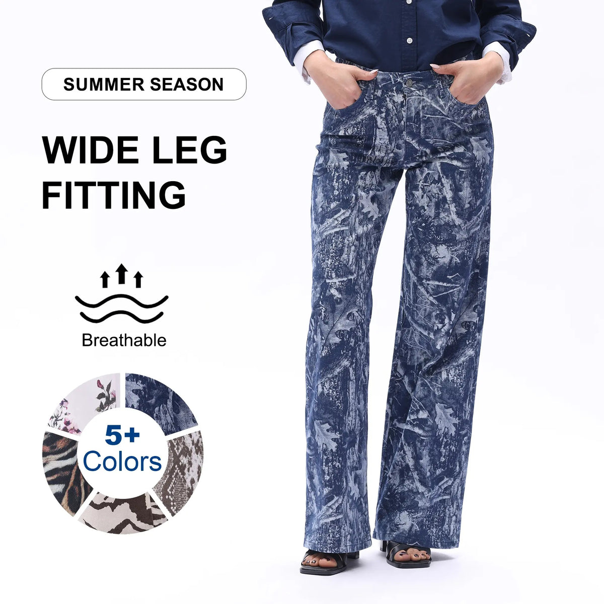 Wide Leg Raw Hem Jeans