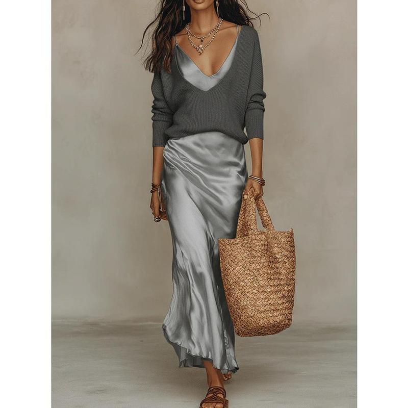 Womens 2 Piece Knit Sweater Dress Set