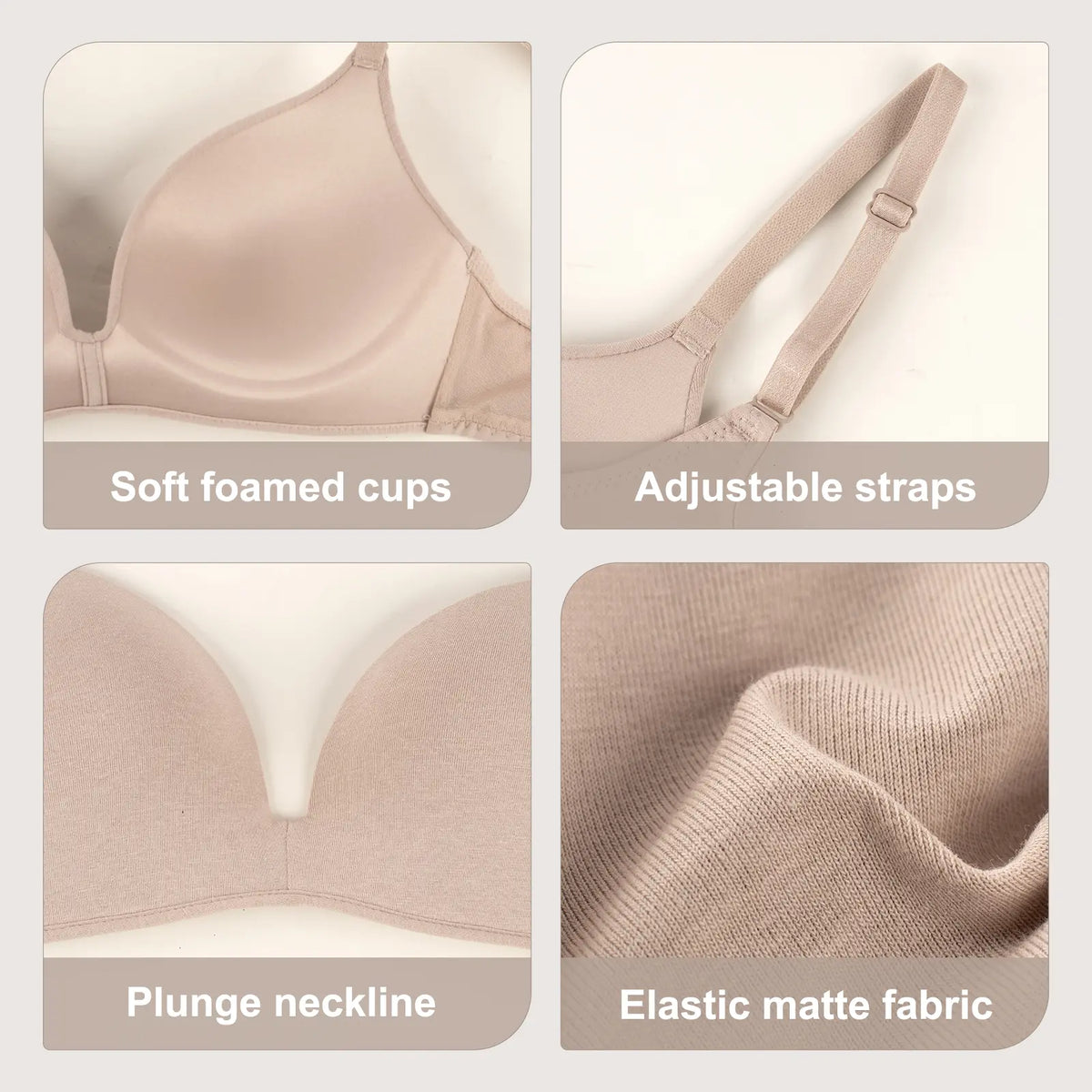 3 Pieces Wireless T Shirt Bras for Women
