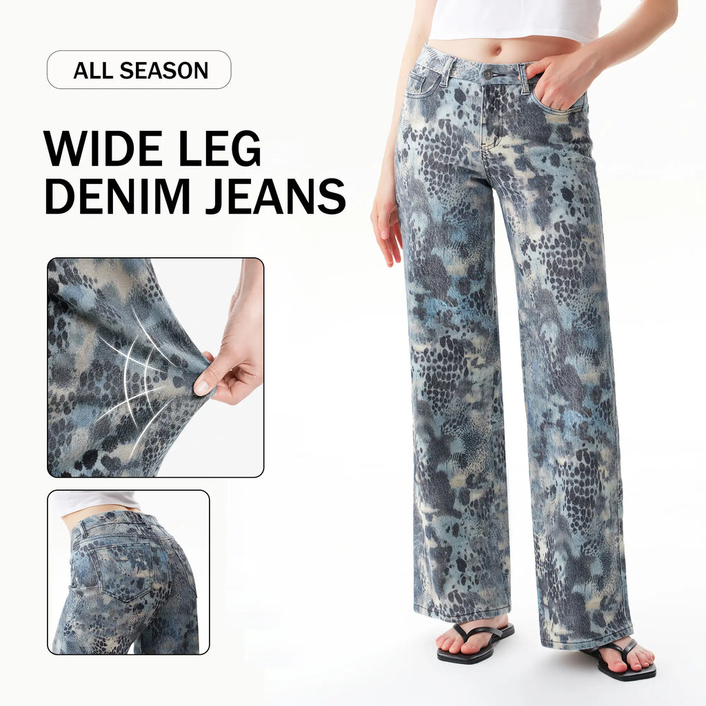 Wide Leg Raw Hem Jeans