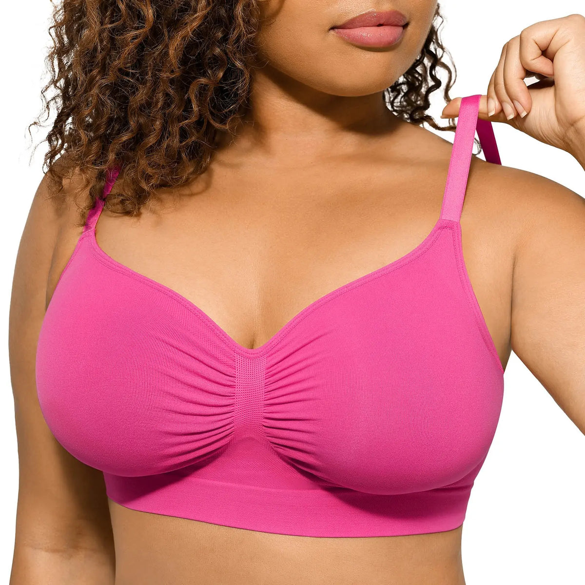 Women's Wireless Bra Comfort Bralettes No Underwire Unlined Cami Bra Seamless Tshirt Bras Sports Bra Bralette Basic Comfortable Fit Womenswear Everyday Up to 44DD Summervibes