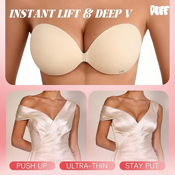 💕Push-up Sticky Bra – Waterproof & Sweat-proof Replaceable Adhesive Pads