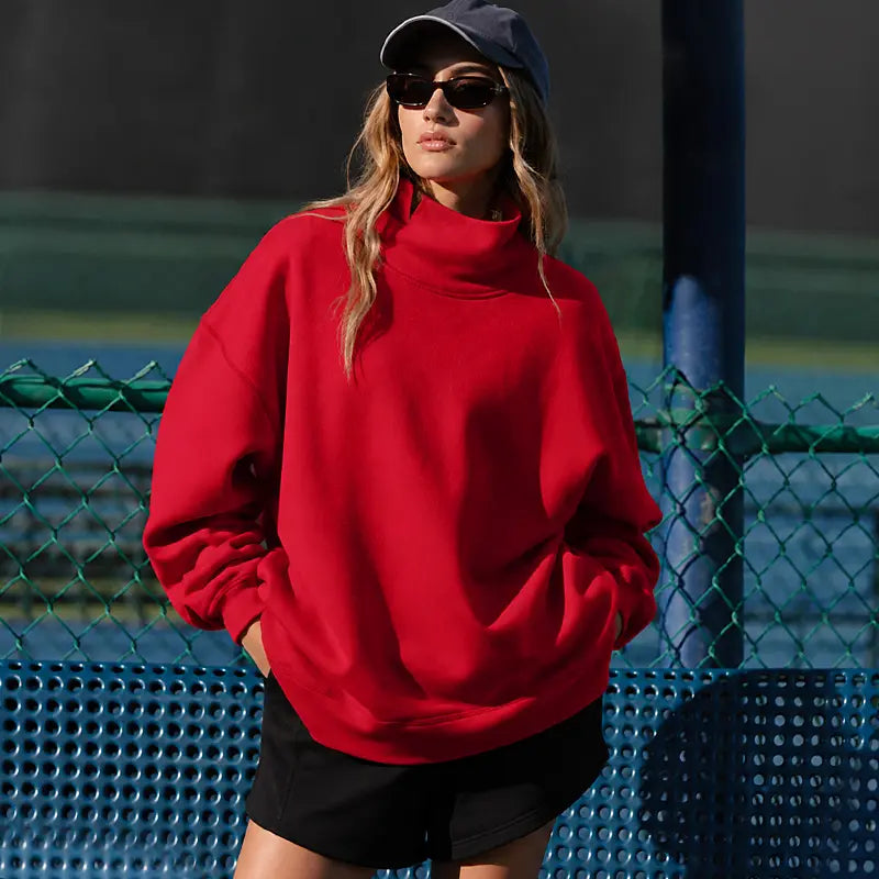 Oversized Turtleneck Sweatshirt Hoodie Pullover Top