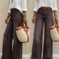Women's Elastic Wide Leg Jeans, High Waist