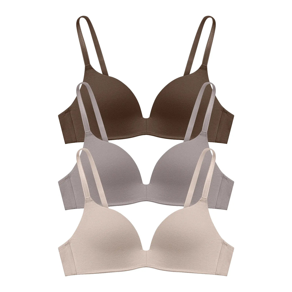 3 Pieces Wireless T Shirt Bras for Women