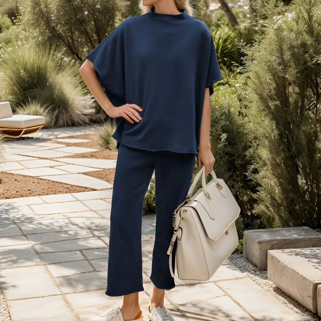 Womens Casual Two Piece Loungewear Set Wide Leg
