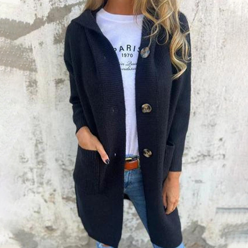 🌸Spring Specials🌸Button-down cardigan with hood for women