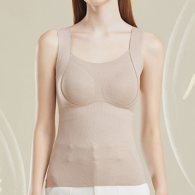 Slimming Fit Warm Vest with Built-in Chest Pad