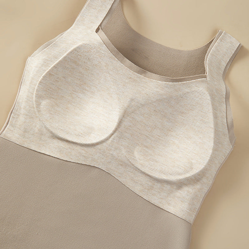 Slimming Fit Warm Vest with Built-in Chest Pad