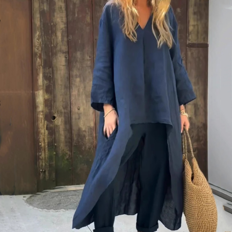Abby - 2-Piece Set With Loose Pockets And V-Neck