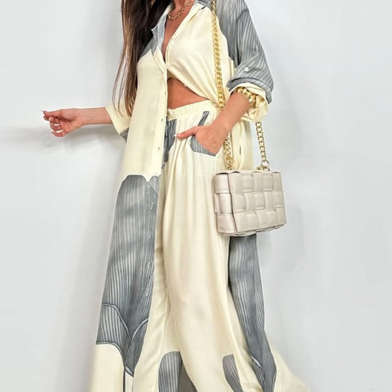🌸Spring Specials💐 Full Button Down Long Shirt & Drawstring Pants Set