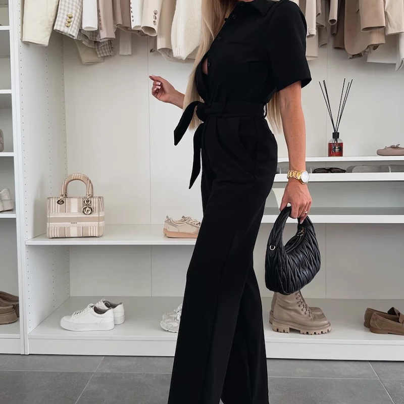 🌸Women’s Button-Down Jumpsuit with Waist Tie