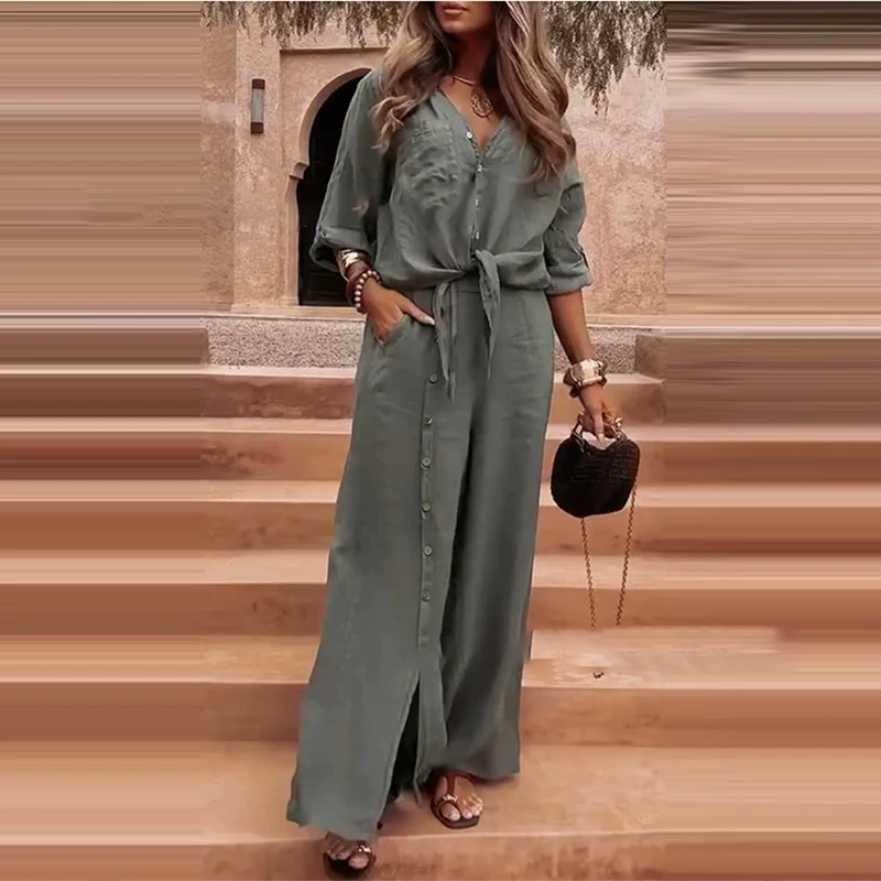 Women's Elegant Solid Color 2-Piece Set