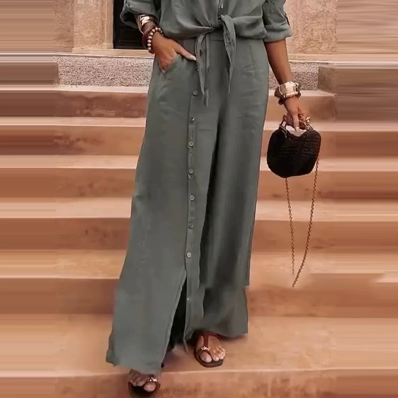 Women's Elegant Solid Color 2-Piece Set